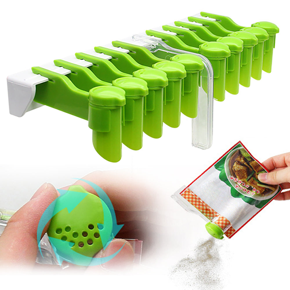 Raft Organizator Bucătărie - 10X Cleme + Suport Autoadeziv