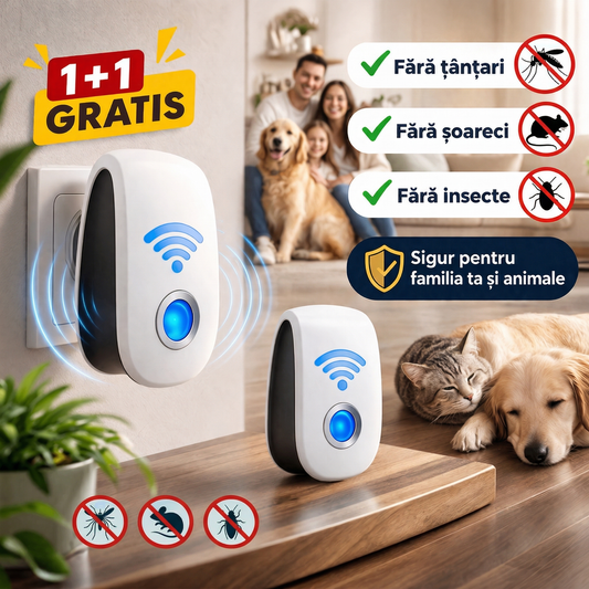 Aparat cu Ultrasunete Anti-Insecte și Dăunători - 🎁 1+1 CADOU