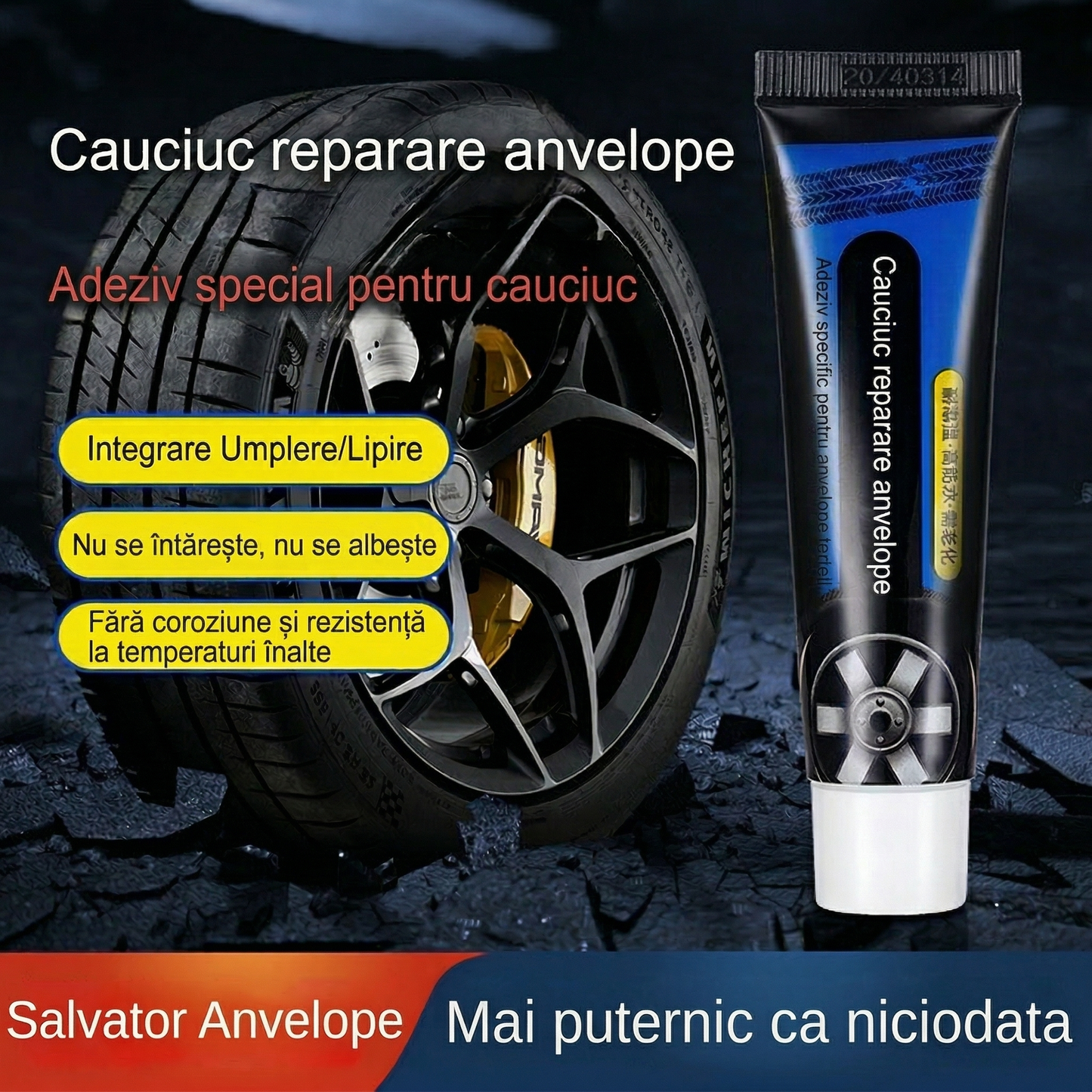 Adeziv Reparații Instant Cauciucuri – Fără Pană pe Drum